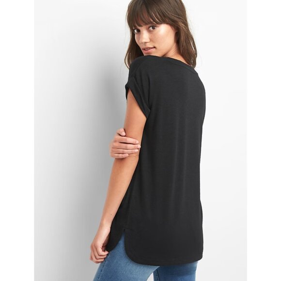GAP Softspun roll-sleeve t-shirt Black - Picture 4 of 7